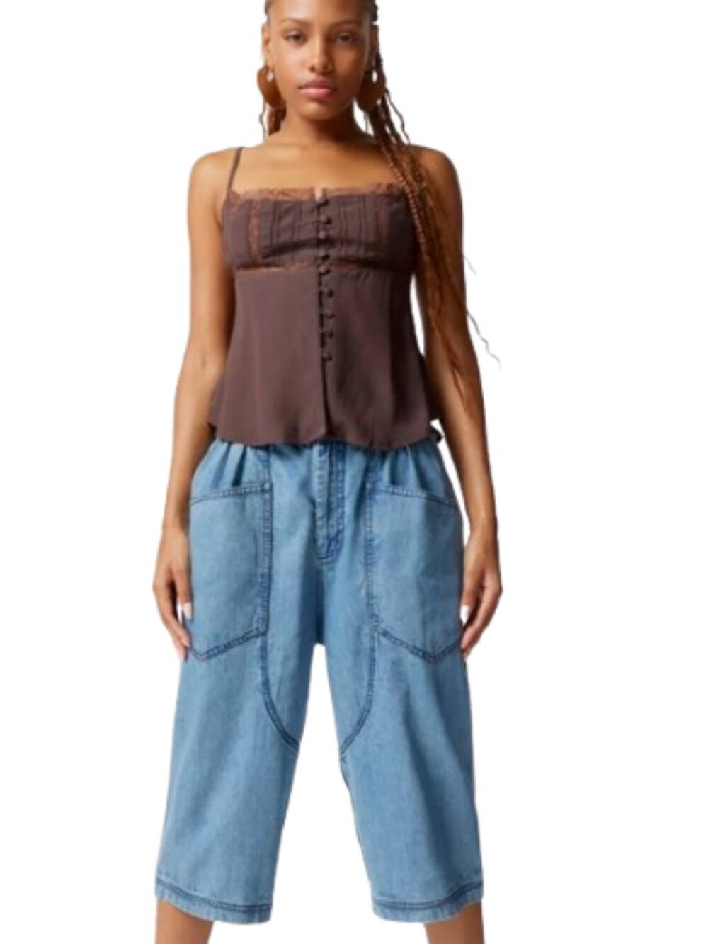 BDG Urban Outfitters Wide Leg Crop Culotte High Rise Jeans Harem Boho, size 27